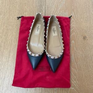 Valentino Dark Blue Studded Women's Shoes